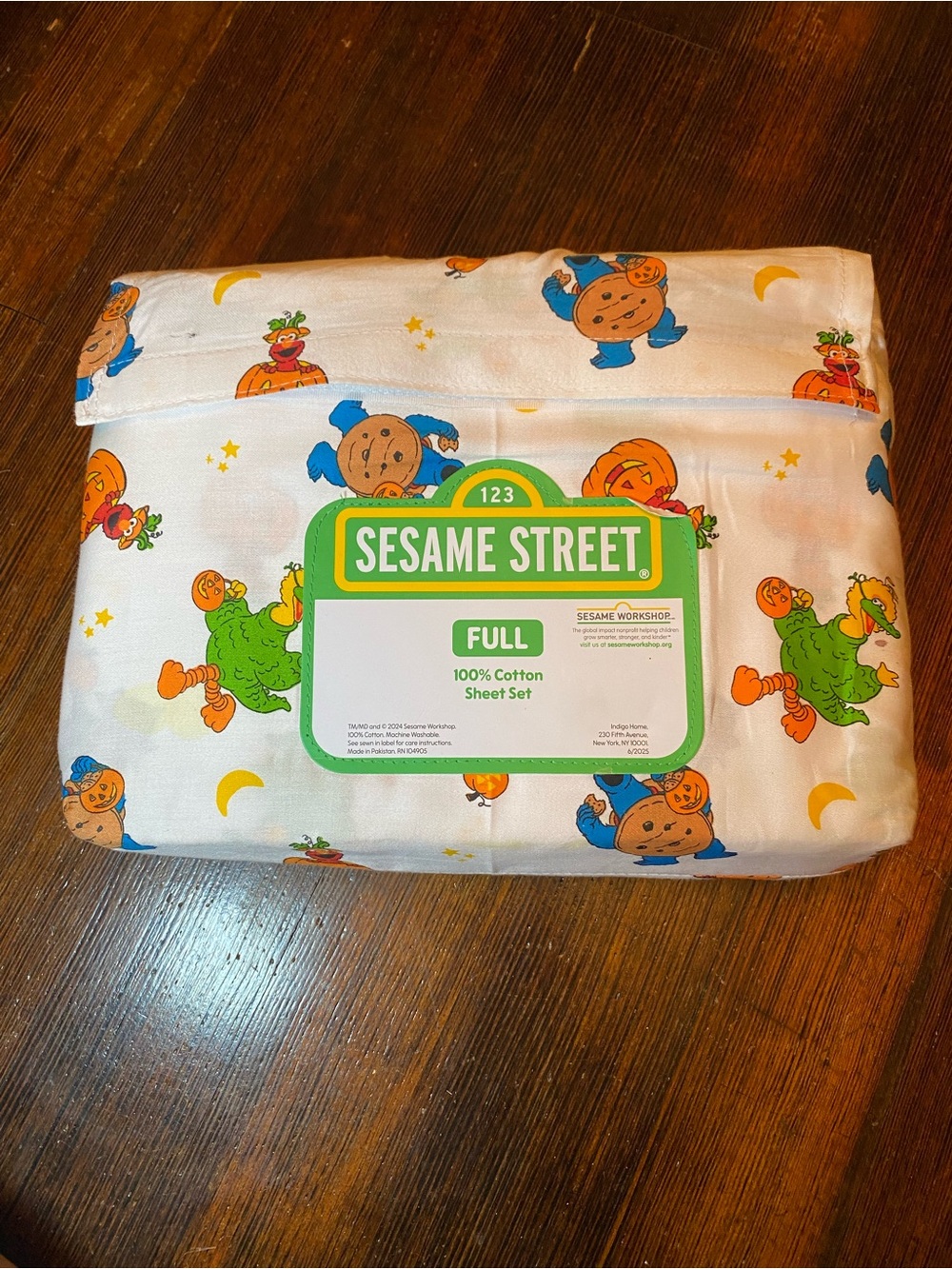 NIB 100% Cotton Full Size Halloween Sesame Street Sheet Set